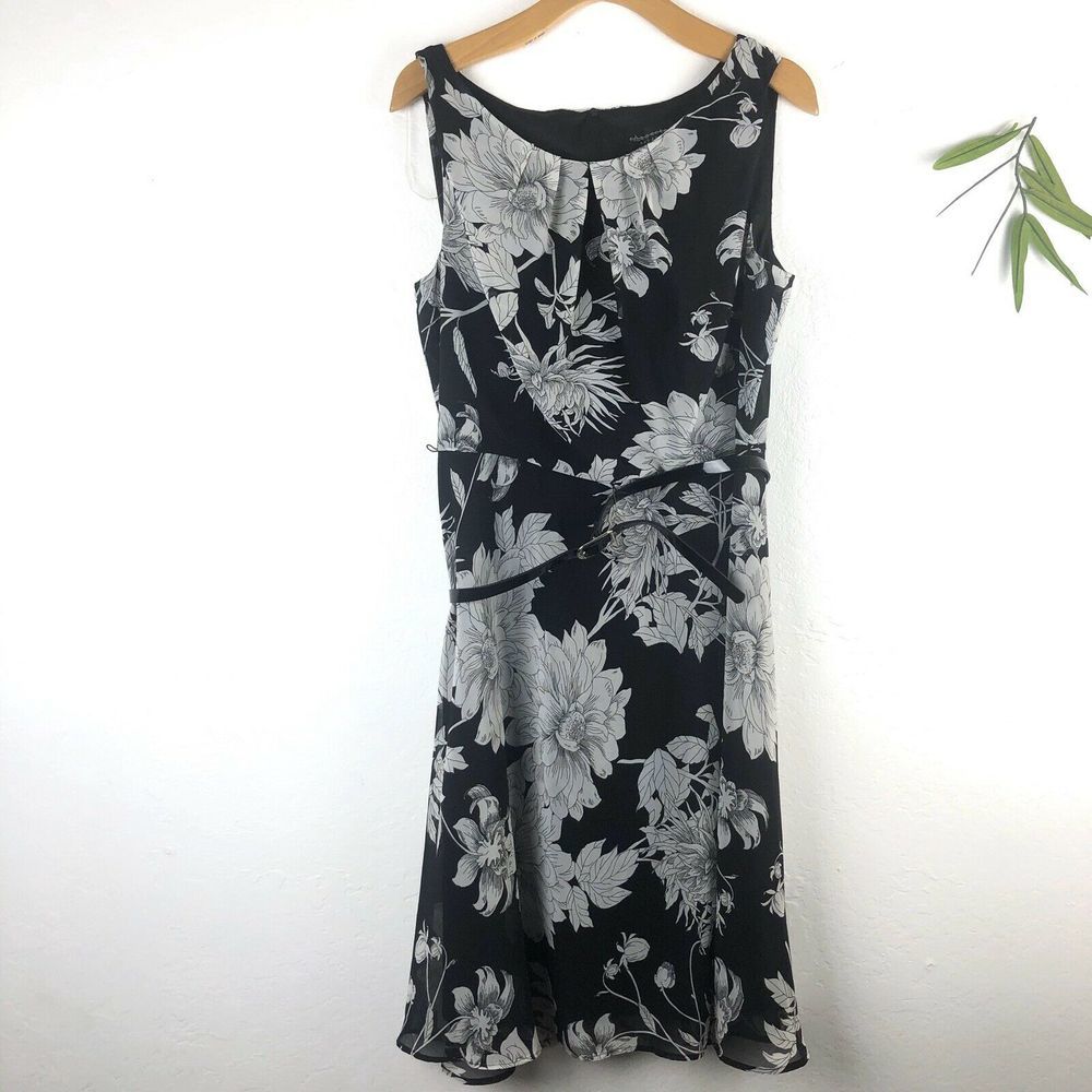 Connected Apparel Sleeveless Print Floral Dress 16